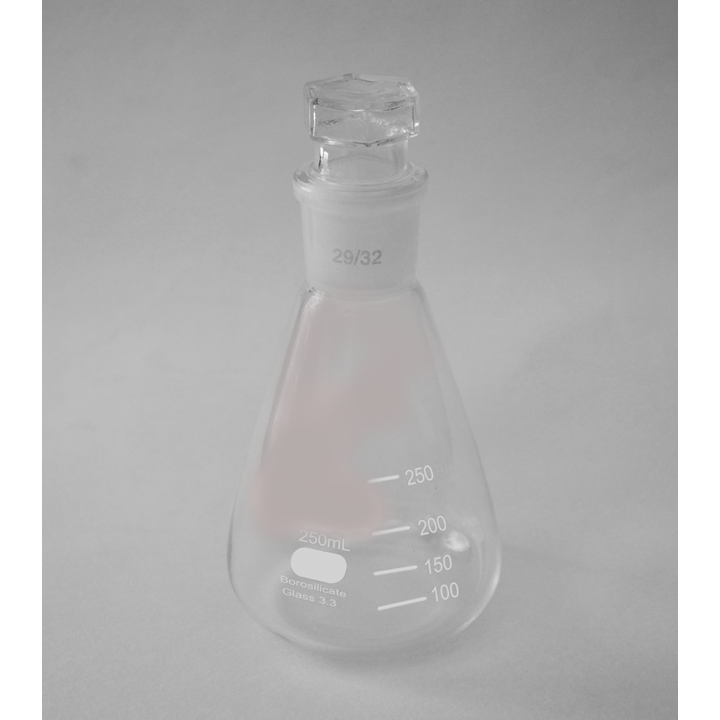 FLASK, ERLENMEYER, CONICAL, WITH JOINT & STOPPER